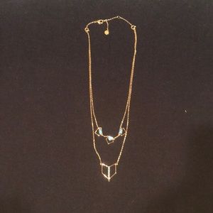 Stella & Dot two in one necklace with turquoise colored stones